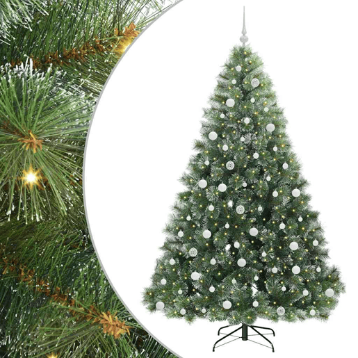 Árvore de Natal - Pinheiro de Natal Artificial com 300 LEDs Verde 210 cm PE e PVC