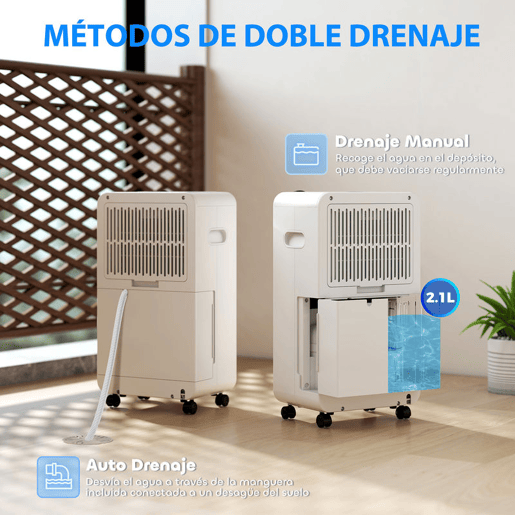 HOMCOM Desumidificador 12Ldia Depósito 2,1L Silencioso Desumidificador Elétrico com 4 Modos Ecrã LED Temporizador Desligamento Automático Bloqueio Infantil e Drenagem Contínua até 12-25? Branco