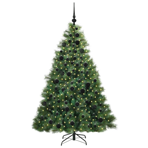Árvore de Natal - Pinheiro de Natal Artificial com 300 LEDs Verde 180 cm PE e PVC