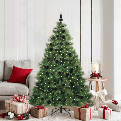Árvore de Natal - Pinheiro de Natal Artificial com 300 LEDs Verde 180 cm PE e PVC