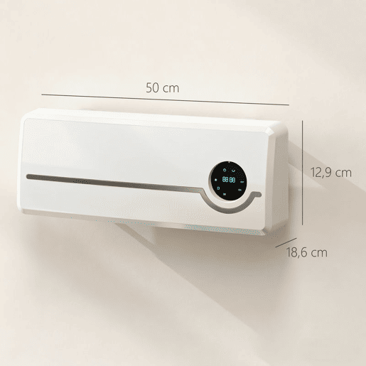 HOMCOM Aquecedor Elétrico de Parede de Baixo Consumo Cerâmico 2000W com 3 Modos Ecrã LED Termostato Regulável Temporizador 24h Oscilação Controlo Remoto e Deteção de Janelas Abertas