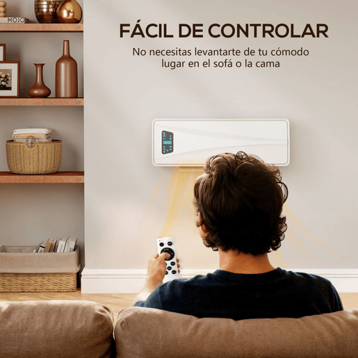 HOMCOM Aquecedor Elétrico de Baixo Consumo Cerâmico de Parede 2000W com 3 Modos Ecrã LED Termostato Ajustável Temporizador 24h Oscilação Controlo Remoto e Detecção de Janelas Abertas HOMCOM Aquecedor Elétrico de Baixo Consumo Cerâmico de Parede 2000W com 3 Modos Ecrã LED Termostato Ajustável Temporizador 24h Oscilação Controlo Remoto e Detecção de Janelas Abertas