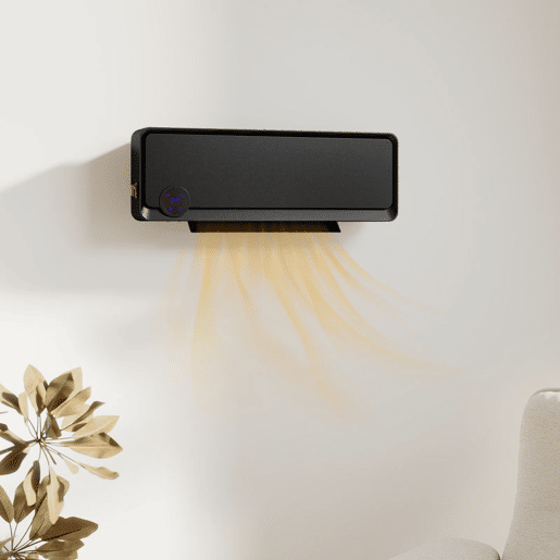 HOMCOM Aquecedor Cerâmico de Parede 1000W2000W com Controle Remoto Tela LED Temporizador de 12h Termostato e Proteção contra Superaquecimento 56x18,5x11,7 cm Preto