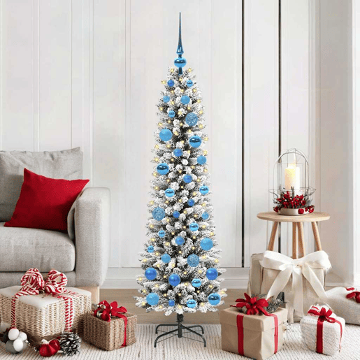 Árvore de Natal - Pinheiro de Natal Artificial com 150 LEDs Verde e branco 150 cm