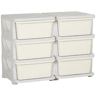 HOMCOM Organizador de Brinquedos com 6 Gavetas Gavetas de Arrumação para Crianças acima de 3 Anos com Bordas Arredondadas e Pegas para Sala de Jogos Quarto 75x37x56,5 cm Creme e Cinza