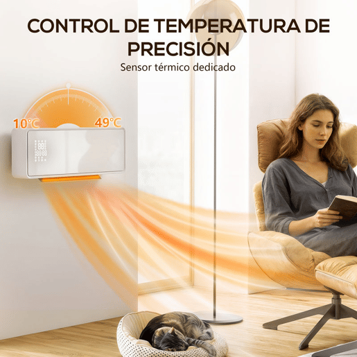 HOMCOM Aquecedor Elétrico de Baixo Consumo Cerâmico de Parede 2000W com 3 Modos Ecrã LED Termostato Temporizador Oscilação Controlo Remoto Detecção de Janelas Abertas e Painel de Vidro 54x18,7x12,3 cm Branco HOMCOM Aquecedor Elétrico de Baixo Consumo Cerâmico de Parede 2000W com 3 Modos Ecrã LED Termostato Temporizador Oscilação Controlo Remoto Detecção de Janelas Abertas e Painel de Vidro 54x18,7x12,3 cm Branco