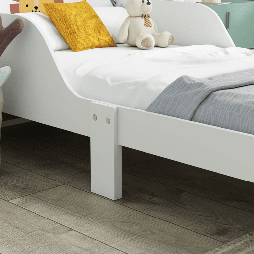 AIYAPLAY Cama Infantil 70x140 cm em Madeira com Armazenamento Proteção Antiqueda e Cabeceira com Desenho de Leã, Suporta 40 kg para Quarto Verde