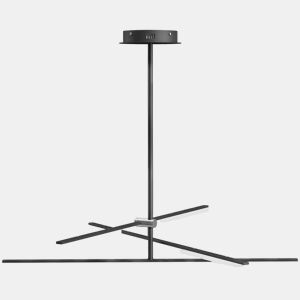 HOMCOM Candeeiro Suspenso Moderno Candeeiro de Teto LED com Ângulo de Luz Ajustável Pantalla de Acrílico Iluminação para Quarto Sala de Jantar Cozinha, Sala Restaurante Ø100x79 cm Preto