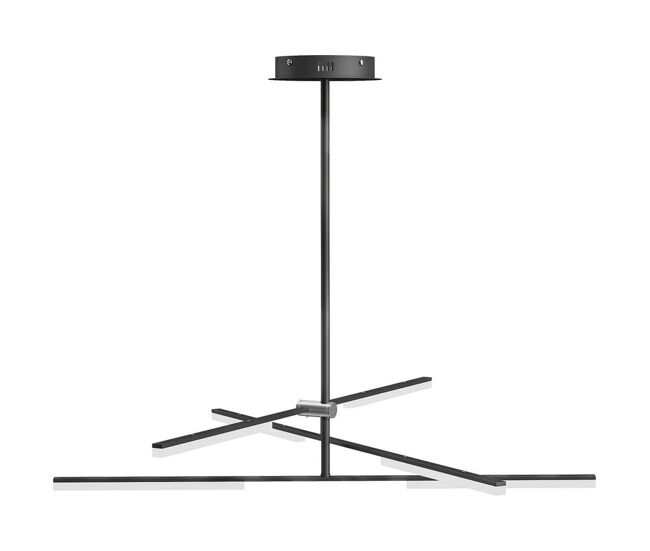 Homcom lámpara colgante moderna, lámpara de techo led con ángulo de luz ajustable, pantalla de acrílico, iluminación para dormitorio, comedor, cocina, salón, restaurante, negro