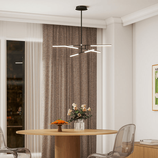 HOMCOM Candeeiro Suspenso Moderno Candeeiro de Teto LED com Ângulo de Luz Ajustável Pantalla de Acrílico Iluminação para Quarto Sala de Jantar Cozinha, Sala Restaurante Ø100x79 cm Preto