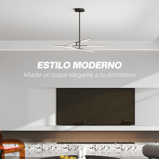 HOMCOM Candeeiro Suspenso Moderno Candeeiro de Teto LED com Ângulo de Luz Ajustável Pantalla de Acrílico Iluminação para Quarto Sala de Jantar Cozinha, Sala Restaurante Ø100x79 cm Preto
