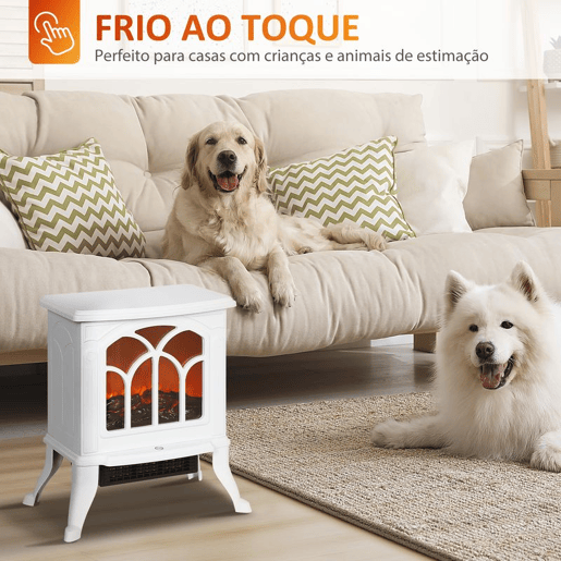 HOMCOM Lareira Elétrica 7501500 W Lareira Decorativa com 2 Níveis de Potência Efeito Chama Proteção contra Sobreaquecimento Área de Cobertura 15-20 m² 37,3x23,1x44 cm Branco HOMCOM Lareira Elétrica 7501500 W Lareira Decorativa com 2 Níveis de Potência Efeito Chama Proteção contra Sobreaquecimento Área de Cobertura 15-20 m² 37,3x23,1x44 cm Branco