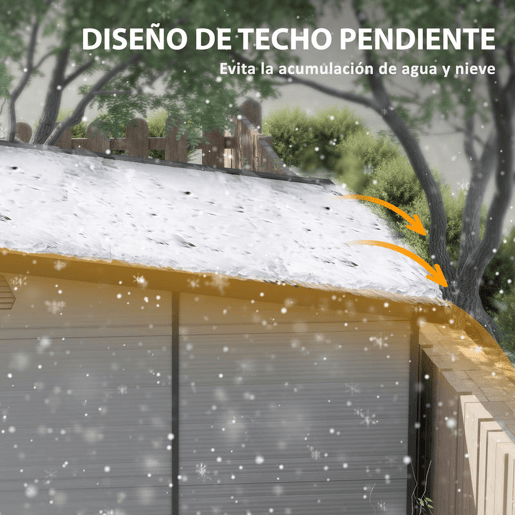 Outsunny Abrigo de Jardim 3,24 m² 190x191x215 cm Abrigo Exterior com Porta de Correr e Trinco Janela e Ventilação para Armazenamento de Ferramentas Cinza Claro
