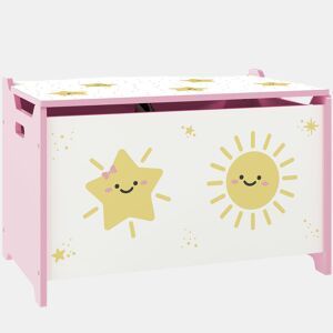 AIYAPLAY Baú Brinquedos Infantil 53 L Caixa de Arrumação Brinquedos Organizador Brinquedos com Tampa Rebatível Pistão a Gás para Livros Roupas 60x37x39 cm Rosa
