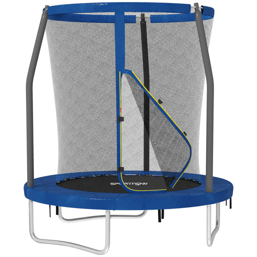 SPORTNOW Trampolim Infantil Ø183 cm, para Crianças acima de 6 Anos com Rede de Segurança Barras Acolchoadas Capa de Segurança e Estrutura de Aço Interior e Exterior