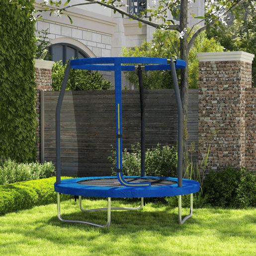 SPORTNOW Trampolim Infantil Ø183 cm, para Crianças acima de 6 Anos com Rede de Segurança Barras Acolchoadas Capa de Segurança e Estrutura de Aço Interior e Exterior