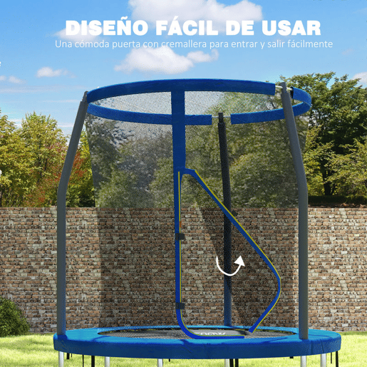 SPORTNOW Trampolim Infantil Ø183 cm, para Crianças acima de 6 Anos com Rede de Segurança Barras Acolchoadas Capa de Segurança e Estrutura de Aço Interior e Exterior