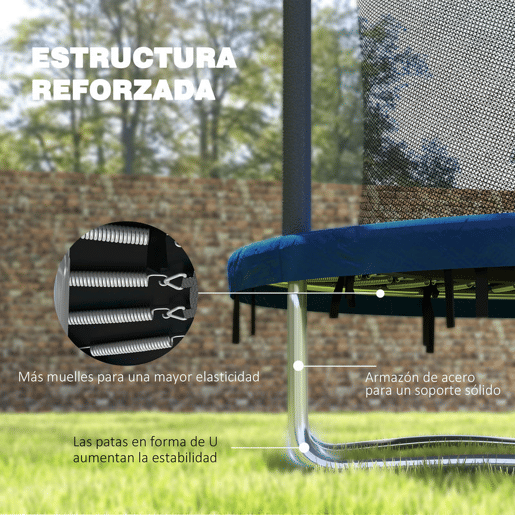 SPORTNOW Trampolim Infantil Ø183 cm, para Crianças acima de 6 Anos com Rede de Segurança Barras Acolchoadas Capa de Segurança e Estrutura de Aço Interior e Exterior