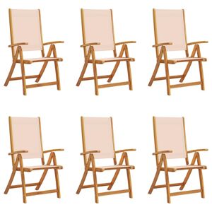 Cadeiras de jardim - Cadeiras de exterior dobráveis 6 pcs acácia maciça e textilene