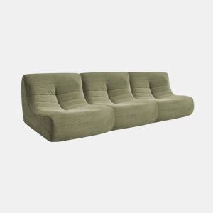 Sofá modular em tecido veludo cotelê de 3 lugares, Sokol veludo cotelê, Verde caqui, 91x105x72 cm