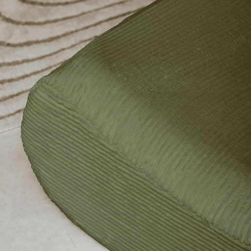 Sofá modular em tecido veludo cotelê de 3 lugares, Sokol veludo cotelê, Verde caqui, 91x105x72 cm
