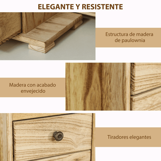 HOMCOM Caixa Joias de Madeira de 4 Níveis Organizador de Joias Grande com 2 Gavetas Espelho para Brincos Anéis Colares 26,5x16x33,5 cm Madeira