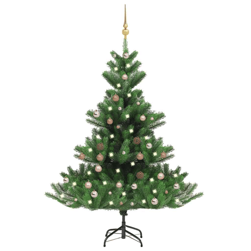Árvore Natal - Pinheiro de Natal artificial LEDsbolas 150cm abeto caucasiano verde