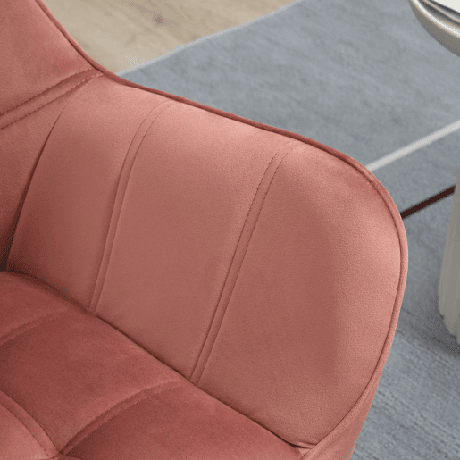 HOMCOM Poltrona de Sala Moderna, Cadeira de Leitura Estofada em Veludo com Pés de Madeira, Fácil de Montar, Poltrona Relax para Sala de Estar, Quarto e Varanda, Rosa