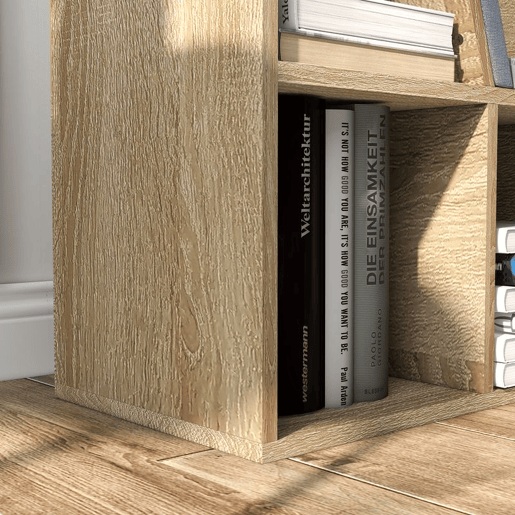 HOMCOM Estante para Livros com Banco Integrado e 6 Cubos Estante Infantil com Assento 102x30x61 cm Madeira e Cinzento
