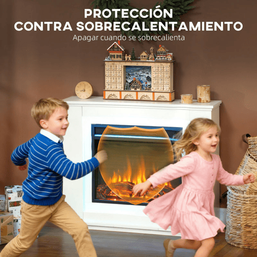 HOMCOM Lareira Elétrica com Efeito de Chama de 5 Níveis de Brilho, Luzes LED de 12 Cores, Lareira Decorativa, 10002000W, Temporizador, Termóstato Digital, Controlo Remoto, para 30 ?, Branco HOMCOM Lareira Elétrica com Efeito de Chama de 5 Níveis de Brilho, Luzes LED de 12 Cores, Lareira Decorativa, 10002000W, Temporizador, Termóstato Digital, Controlo Remoto, para 30 ?, Branco