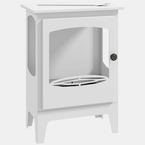 HOMCOM Lareira de Etanol 7000BTU Lareira de Bioetanol de Aço com Apagador de Aço Inoxidável Depósito de 1,2L Tempo de Combustão 3h para Interiores 20-25 m² 39x26x54 cm Branco