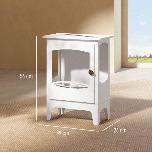 HOMCOM Lareira de Etanol 7000BTU Lareira de Bioetanol de Aço com Apagador de Aço Inoxidável Depósito de 1,2L Tempo de Combustão 3h para Interiores 20-25 m² 39x26x54 cm Branco