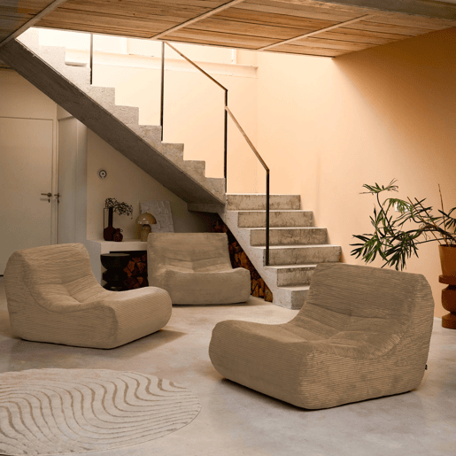 Sofá modular em tecido veludo cotelê de 3 lugares, Sokol veludo cotelê, Taupe, 91x105x72 cm