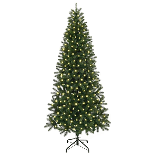 Árvore de Natal - Pinheiro de Natal Artificial com 300 LEDs Verde 180 cm PE e PVC