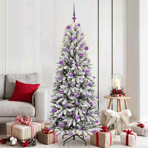 Árvore de Natal - Pinheiro de Natal Artificial com 300 LEDs Branco 73 x 73 x 180 cm