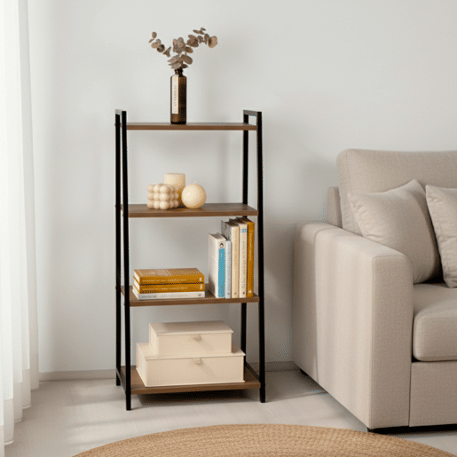 Max Home Estantes fixas de madeira em escada 4 prateleiras 43x30x90 cm