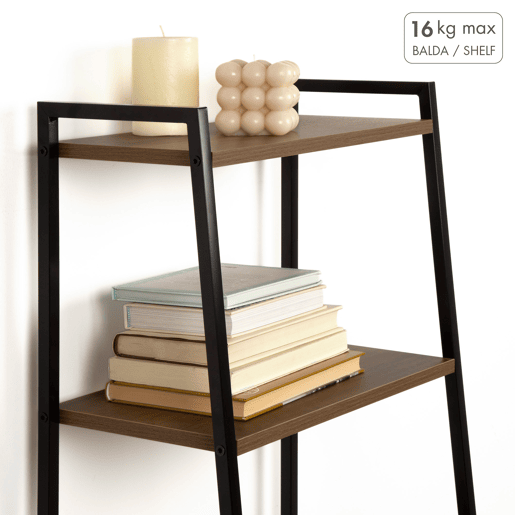 Max Home Estantes fixas de madeira em escada 4 prateleiras 43x30x90 cm