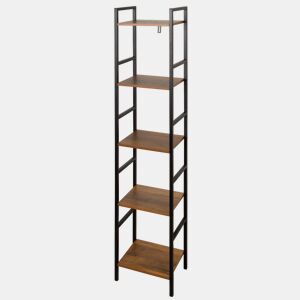Max Home Estantes fixas de madeira reforçadas 5 prateleiras 30x24x144 cm