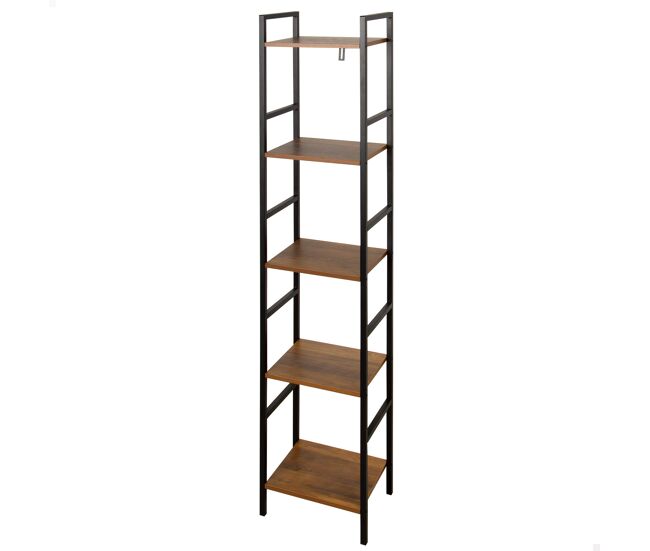 Max home estantería madera fija reforzada 5 estantes 30x24x144 cm