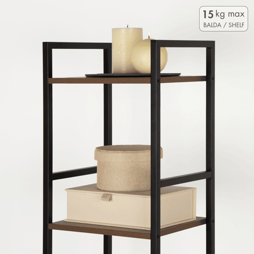 Max Home Estantes fixas de madeira reforçadas 5 prateleiras 30x24x144 cm