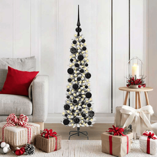 Árvore de Natal - Pinheiro de Natal Artificial com 150 LEDs Verde e branco 120 cm