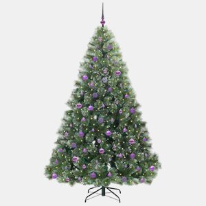 Árvore de Natal - Pinheiro de Natal Artificial com 300 LEDs Verde 210 cm PE e PVC