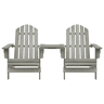 Cadeiras jardim - Cadeiras exterior Adirondack + mesa centro madeira abeto cinza