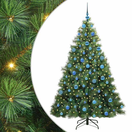 Árvore de Natal - Pinheiro de Natal Artificial com 300 LEDs Verde 180 cm PE e PVC