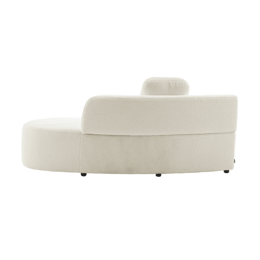 Sofá vírgula modular orgânico boucle de 2-3 lugares, Wave, Creme, 171x93x68 cm