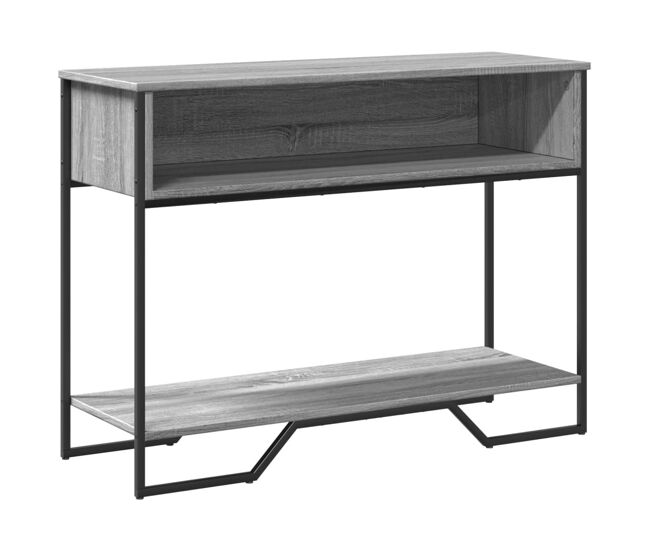 Mesa consola madera de ingeniería gris sonoma 100x35x74,5 cm