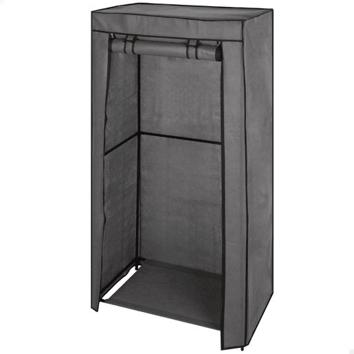 Max Home Roupeiro de tecido Roupeiro 1 varão para cabides 70x44x148 cm cinzento