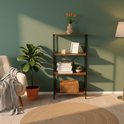 Max Home Estante fixa de madeira 4 prateleiras 60x30x120 cm Max Home Estante fixa de madeira 4 prateleiras 60x30x120 cm