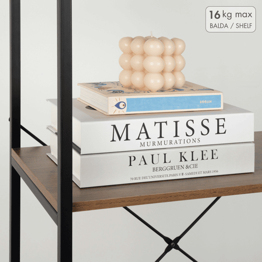 Max Home Estante fixa de madeira 4 prateleiras 60x30x120 cm Max Home Estante fixa de madeira 4 prateleiras 60x30x120 cm