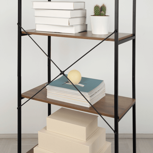 Max Home Estante fixa de madeira 4 prateleiras 60x30x120 cm Max Home Estante fixa de madeira 4 prateleiras 60x30x120 cm
